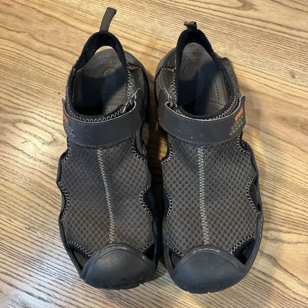 CROCS Brown SwiftWater Mesh Fisherman Deck Sandals Water Shoes‎ Men's Size 10